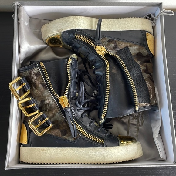 Giuseppe Zanotti Platino High Top Sneaker Boots - Picture 2 of 7